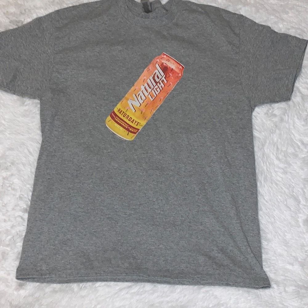 GILDAN Gray Natural Light Graphic T Shirt Large‎